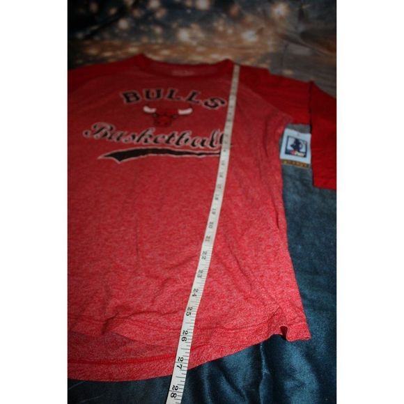 NWT! Majestic Threads Women LG Chicago Bulls NBA Basketball‎ 3/4 Sleeve Wade #3 - Picture 9 of 10